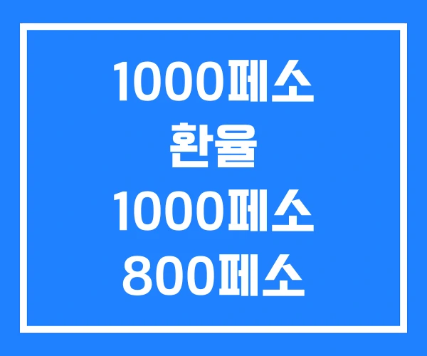 1000페소 환율 1000페소 800페소 1000페소 환율 1000페소 800페소