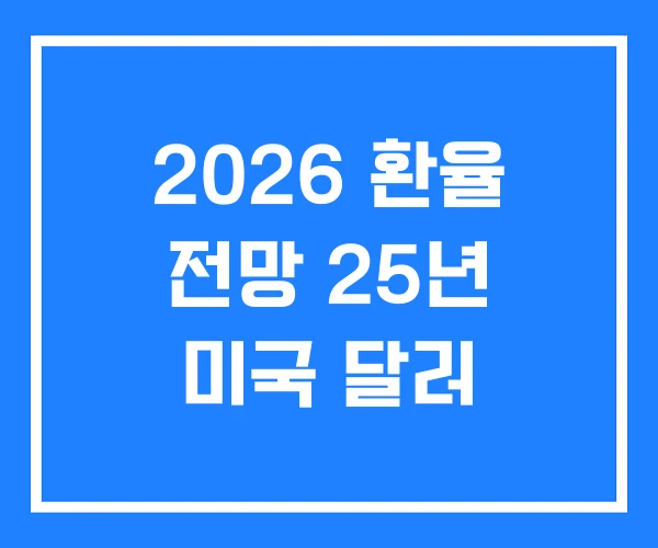 2026 환율 전망 25년 미국 달러