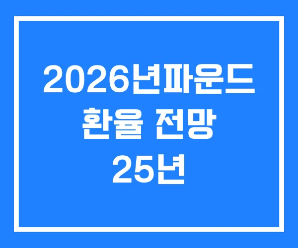 2026년파운드 환율 전망 25년 2026년파운드 환율 전망 25년