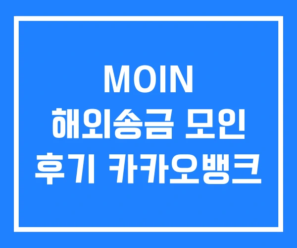 MOIN 해외송금 모인 후기 카카오뱅크