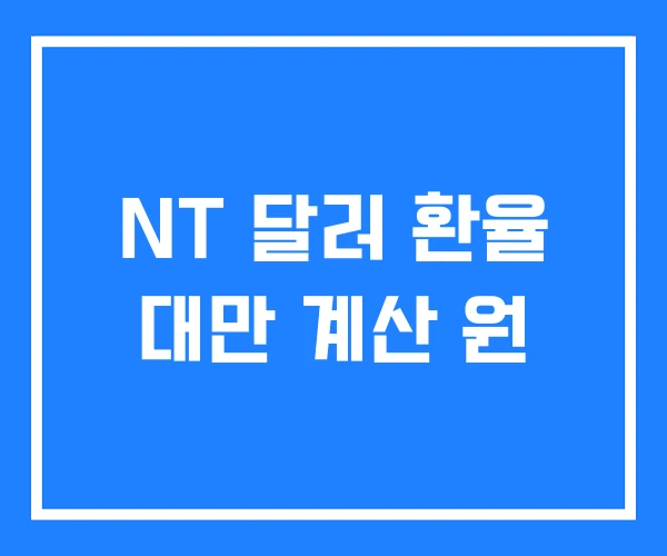 NT 달러 환율 대만 계산 원
