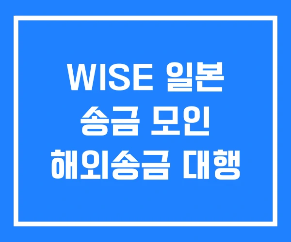 WISE 일본 송금 모인 해외송금 대행