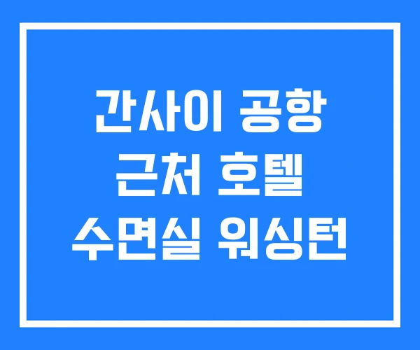 간사이 공항 근처 호텔 수면실 워싱턴