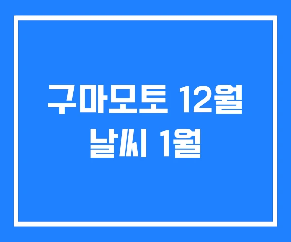 구마모토 12월 날씨 1월 구마모토 12월 날씨 1월