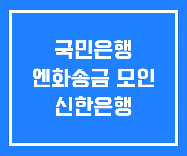 국민은행 엔화송금 모인 신한은행 국민은행 엔화송금 모인 신한은행