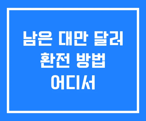 남은 대만 달러 환전 방법 어디서