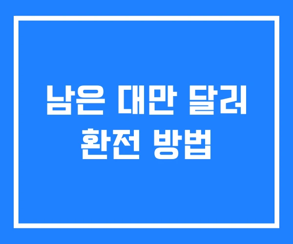 남은 대만 달러 환전 방법