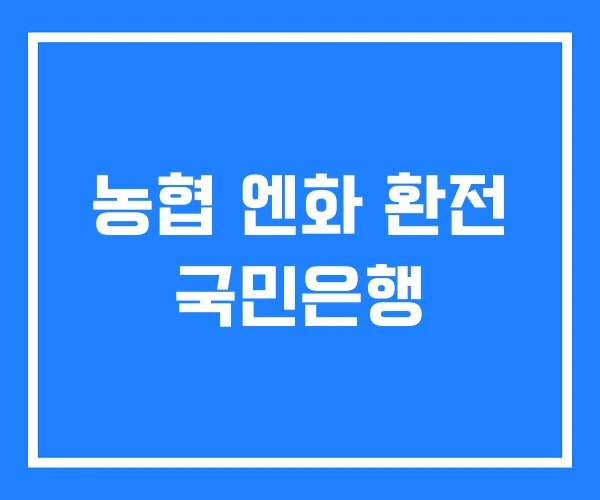 농협 엔화 환전 국민은행