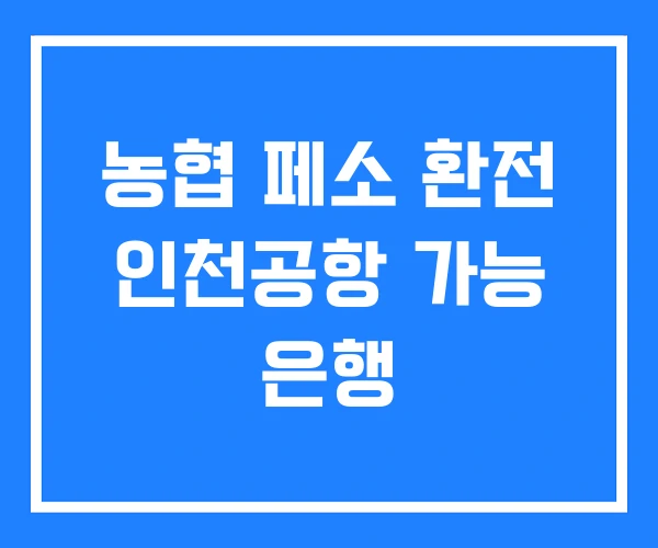 농협 페소 환전 인천공항 가능 은행 농협 페소 환전 인천공항 가능 은행