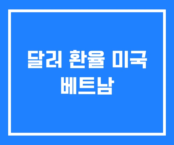 달러 환율 미국 베트남 달러 환율 미국 베트남