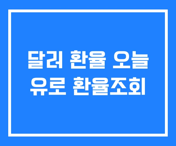 달러 환율 오늘 유로 환율조회