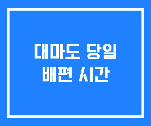 대마도 당일 배편 시간 대마도 당일 배편 시간
