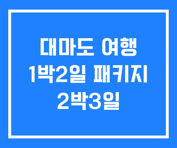 대마도 여행 1박2일 패키지 2박3일