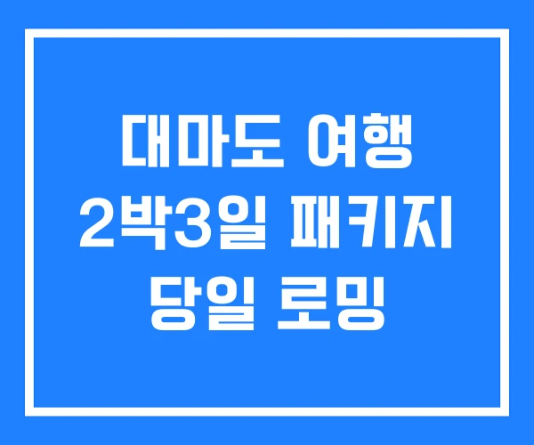 대마도 여행 2박3일 패키지 당일 로밍