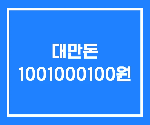 대만돈 1001000100원