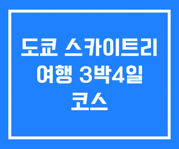 도쿄 스카이트리 여행 3박4일 코스 도쿄 스카이트리 여행 3박4일 코스