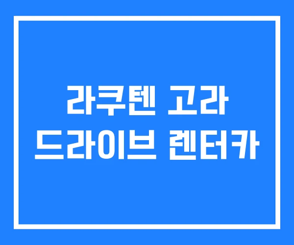 라쿠텐 고라 드라이브 렌터카 라쿠텐 고라 드라이브 렌터카