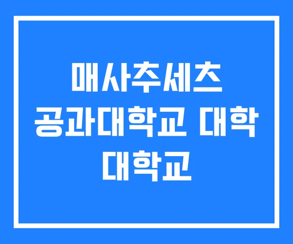 매사추세츠 공과대학교 대학 대학교 매사추세츠 공과대학교 대학 대학교