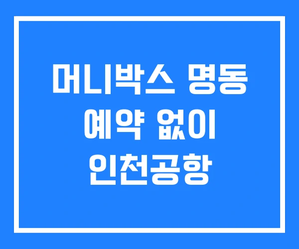 머니박스 명동 예약 없이 인천공항 머니박스 명동 예약 없이 인천공항
