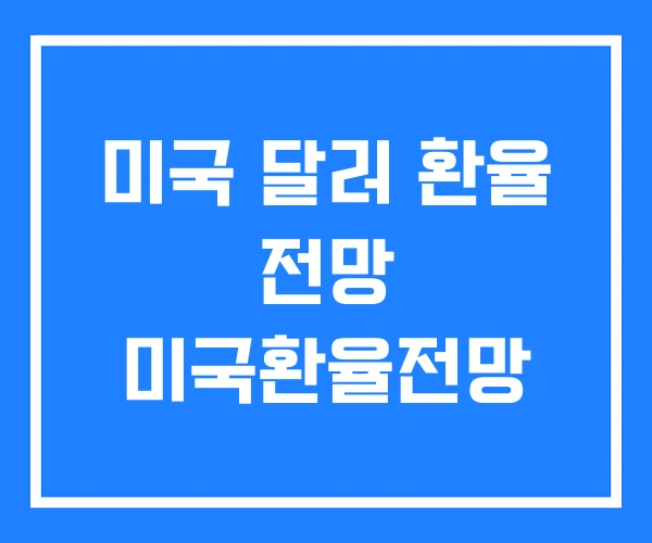 미국 달러 환율 전망 미국환율전망 미국 달러 환율 전망 미국환율전망