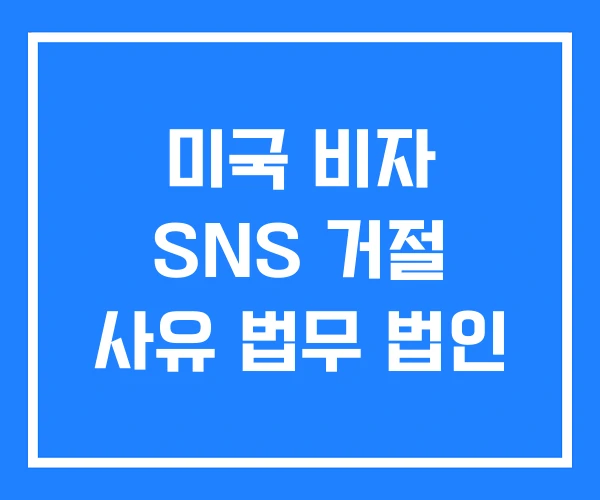 미국 비자 SNS 거절 사유 법무 법인 미국 비자 SNS 거절 사유 법무 법인