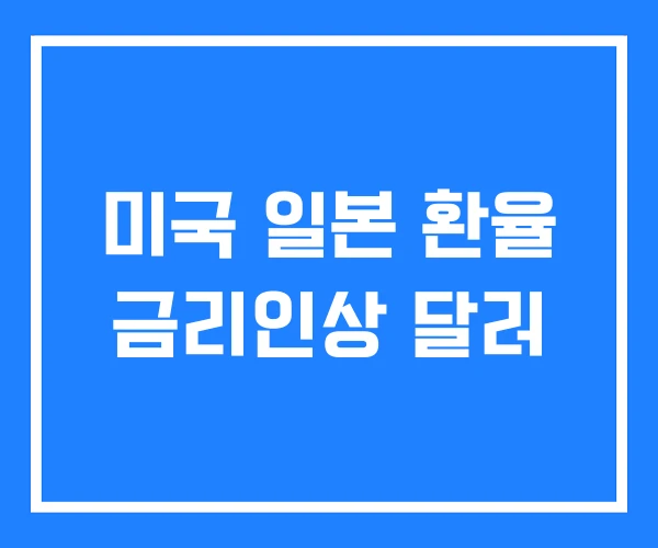 미국 일본 환율 금리인상 달러