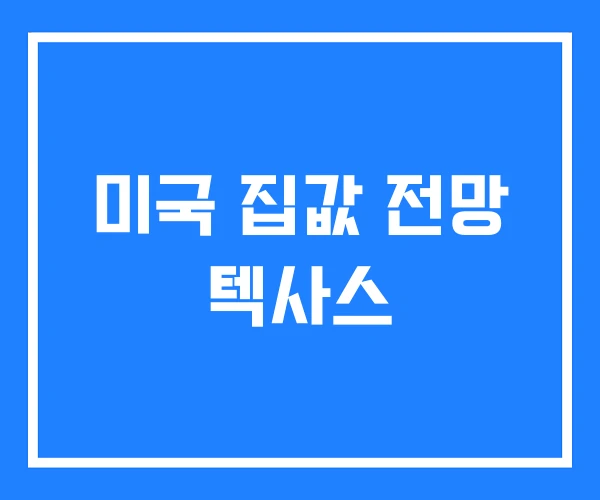 미국 집값 전망 텍사스 미국 집값 전망 텍사스