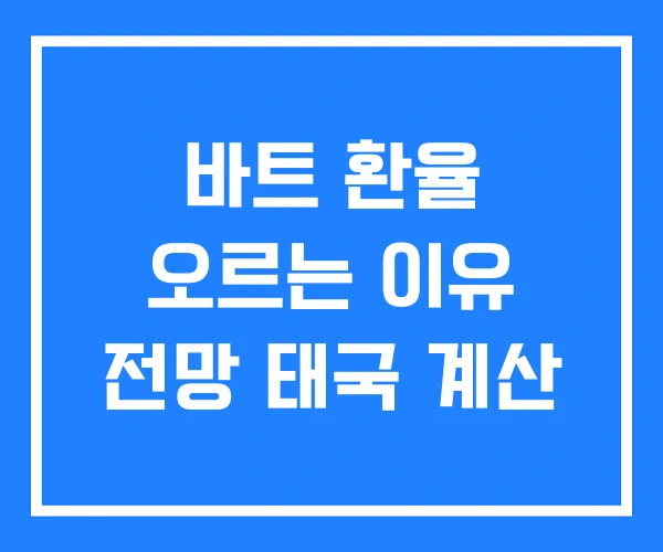 바트 환율 오르는 이유 전망 태국 계산