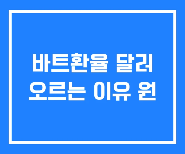 바트환율 달러 오르는 이유 원 바트환율 달러 오르는 이유 원