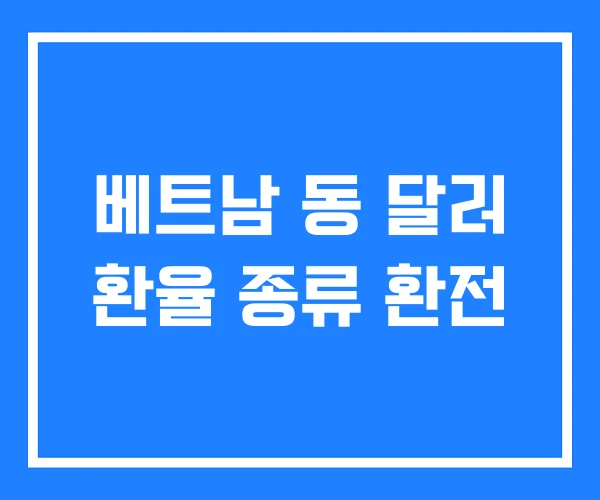 베트남 동 달러 환율 종류 환전