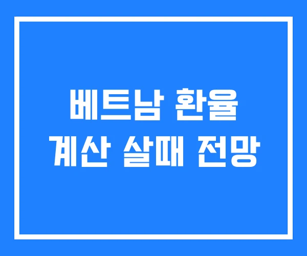 베트남 환율 계산 살때 전망 베트남 환율 계산 살때 전망