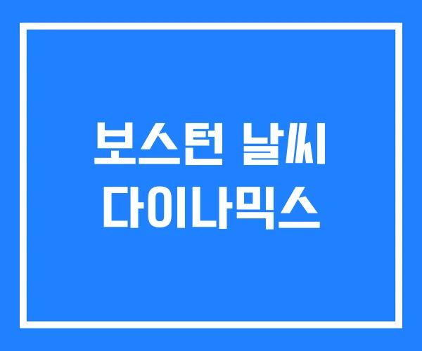 보스턴 날씨 다이나믹스 보스턴 날씨 다이나믹스