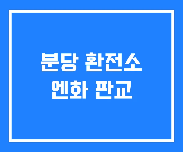 분당 환전소 엔화 판교