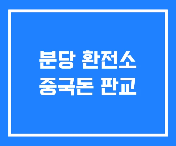 분당 환전소 중국돈 판교 분당 환전소 중국돈 판교