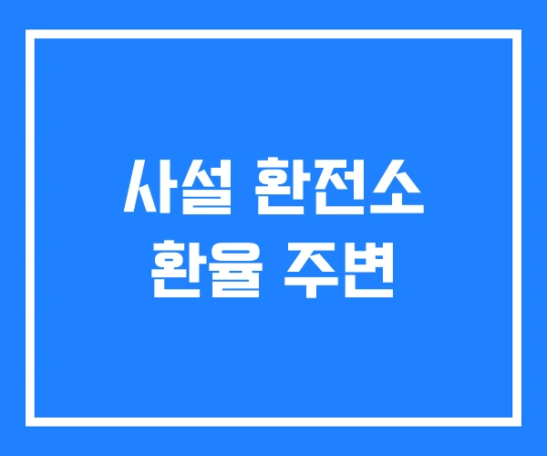 사설 환전소 환율 주변