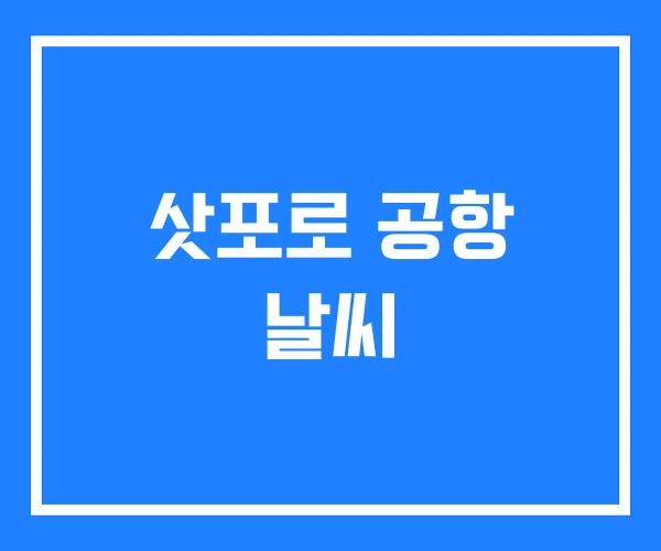 삿포로 공항 날씨