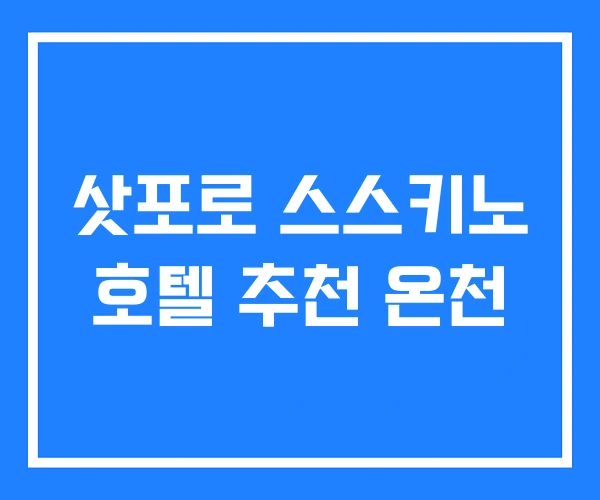 삿포로 스스키노 호텔 추천 온천 삿포로 스스키노 호텔 추천 온천