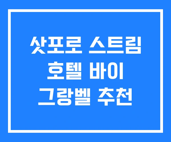 삿포로 스트림 호텔 바이 그랑벨 추천 삿포로 스트림 호텔 바이 그랑벨 추천