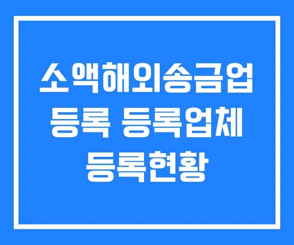 소액해외송금업 등록 등록업체 등록현황 소액해외송금업 등록 등록업체 등록현황