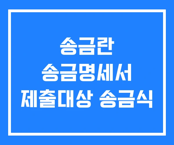 송금란 송금명세서 제출대상 송금식 송금란 송금명세서 제출대상 송금식