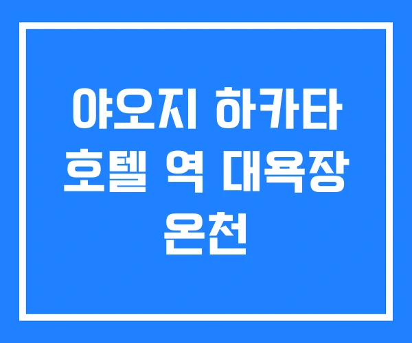 야오지 하카타 호텔 역 대욕장 온천