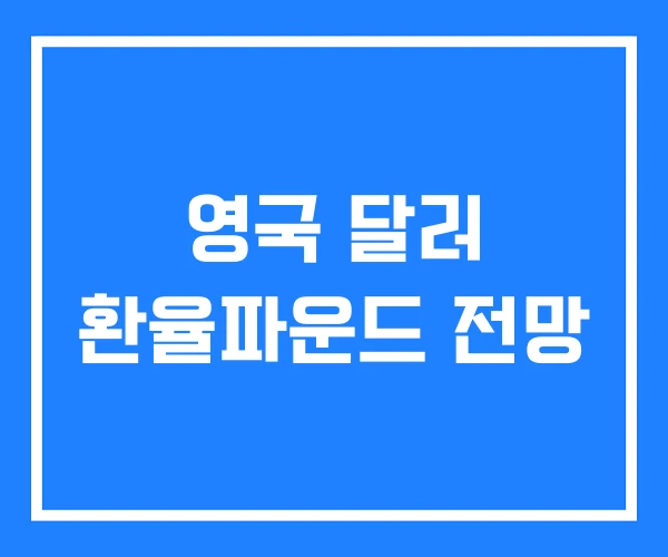 영국 달러 환율파운드 전망