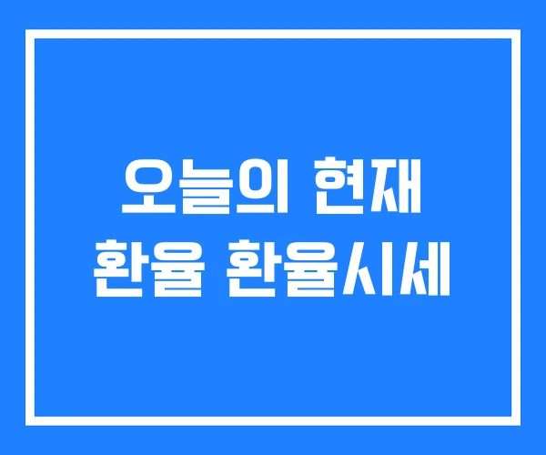 오늘의 현재 환율 환율시세 오늘의 현재 환율 환율시세