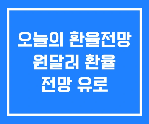 오늘의 환율전망 원달러 환율 전망 유로 오늘의 환율전망 원달러 환율 전망 유로