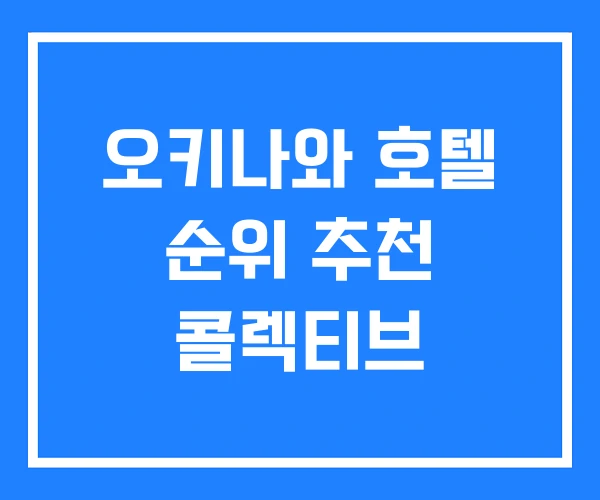 오키나와 호텔 순위 추천 콜렉티브 오키나와 호텔 순위 추천 콜렉티브