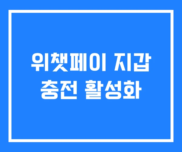 위챗페이 지갑 충전 활성화