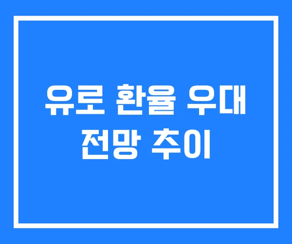 유로 환율 우대 전망 추이