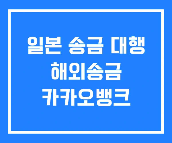 일본 송금 대행 해외송금 카카오뱅크