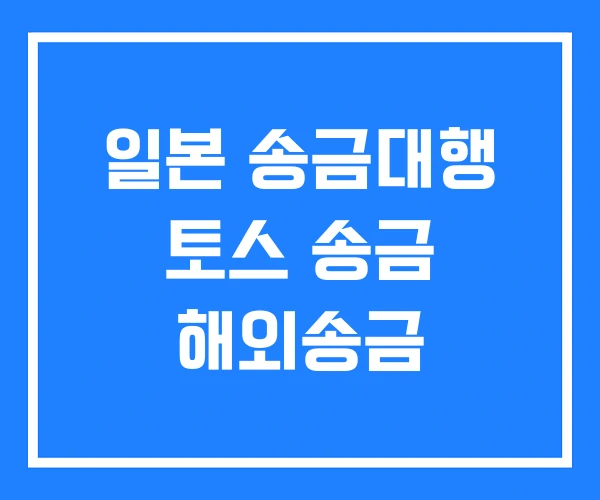 일본 송금대행 토스 송금 해외송금