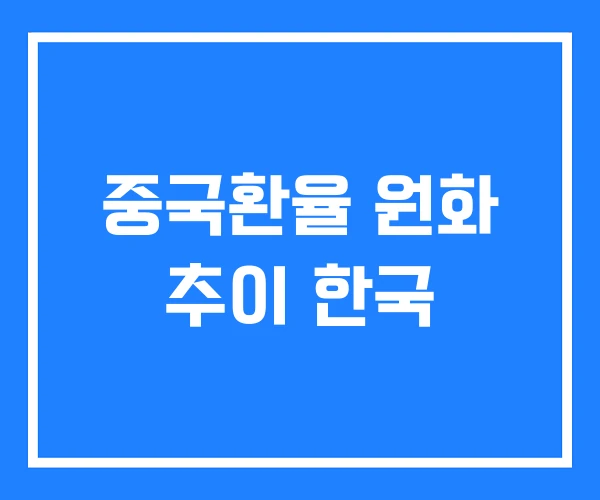 중국환율 원화 추이 한국